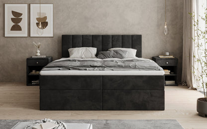 Luxusbetten24 Sofia Boxspringbett Cord mit Stauraum