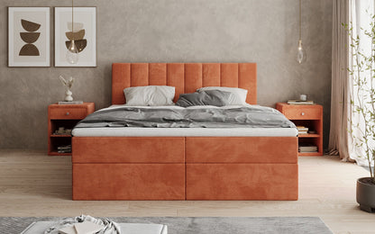 Luxusbetten24 Sofia Boxspringbett Cord mit Stauraum