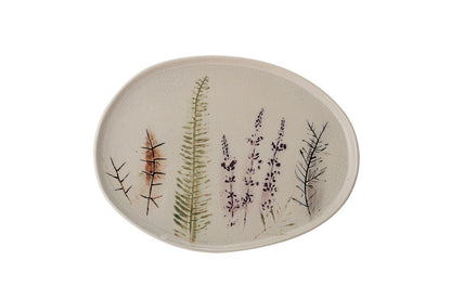Servierplatte Céloria – aus Steingut gefertigt – Blumenmotiv