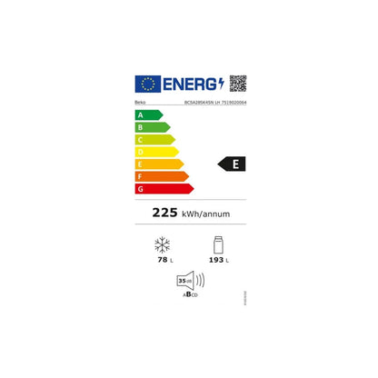 Beko BCSA285K4SNLH Refrigerador Integrable MinFrost 271 L Blanco
