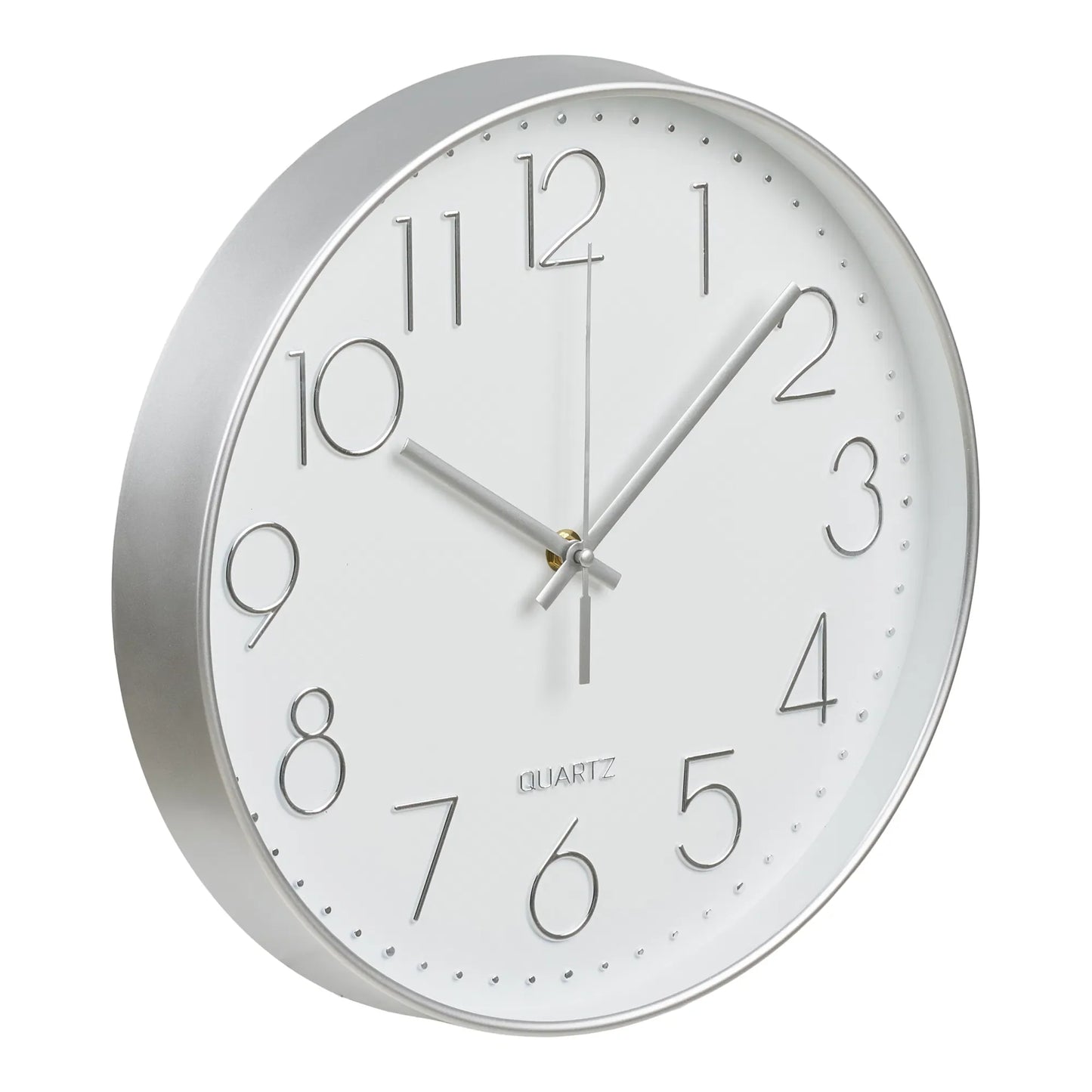 Wanduhr Osmirea – Leise mit Silberoptik Modern