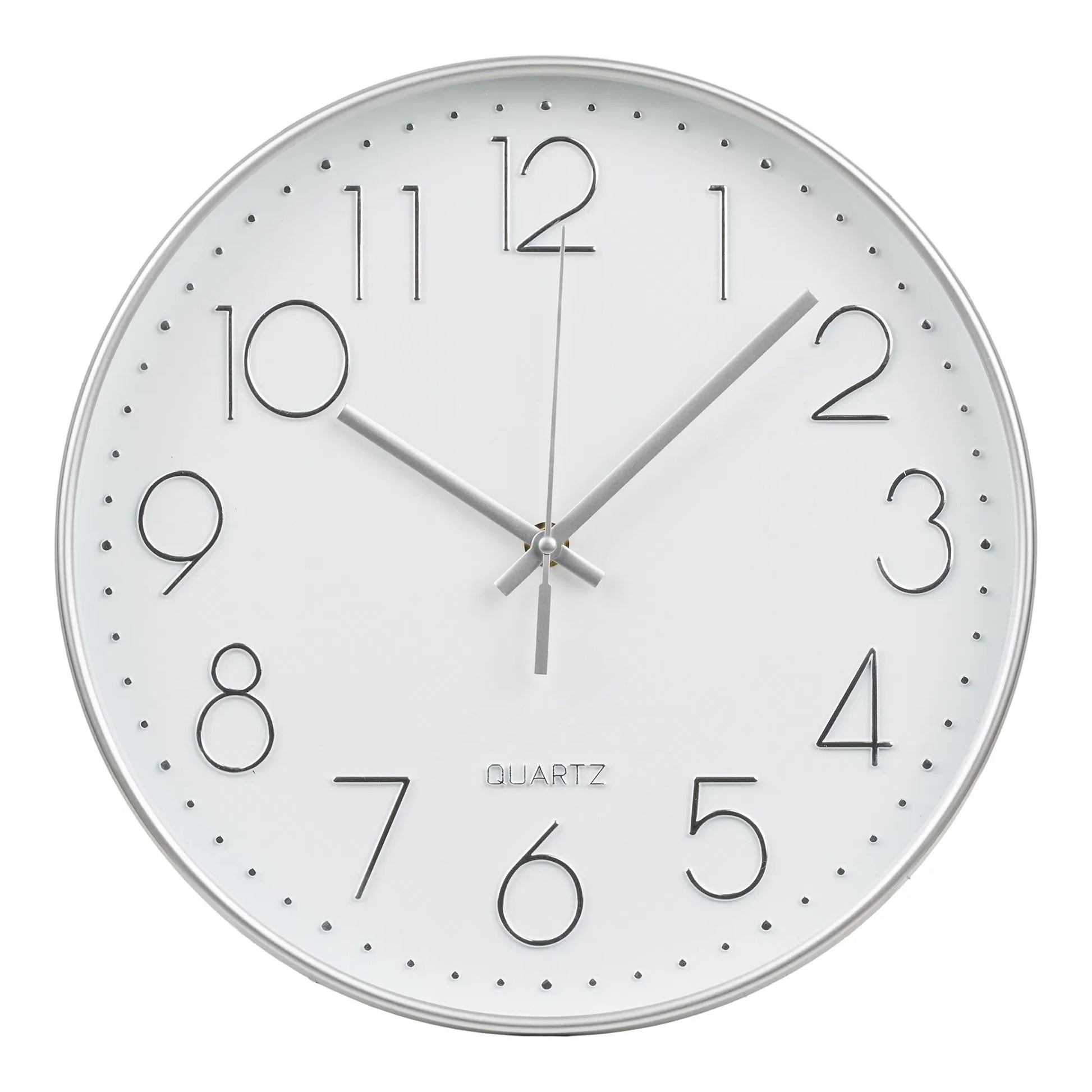 Wanduhr Osmirea – Leise mit Silberoptik Modern