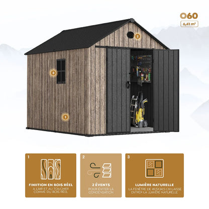Abri Jardin Résine Hoggar Oak O60 MKR00013919285