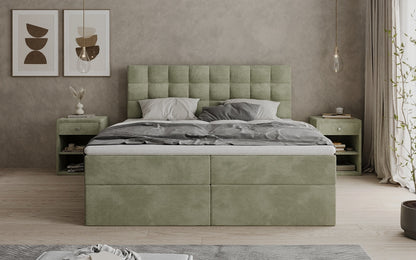 Boxspringbett Como in Cord mit Stauraum