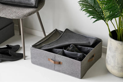 Luxusbetten24 Skandira Organizer mit Deckel, Grauer Farbe Design