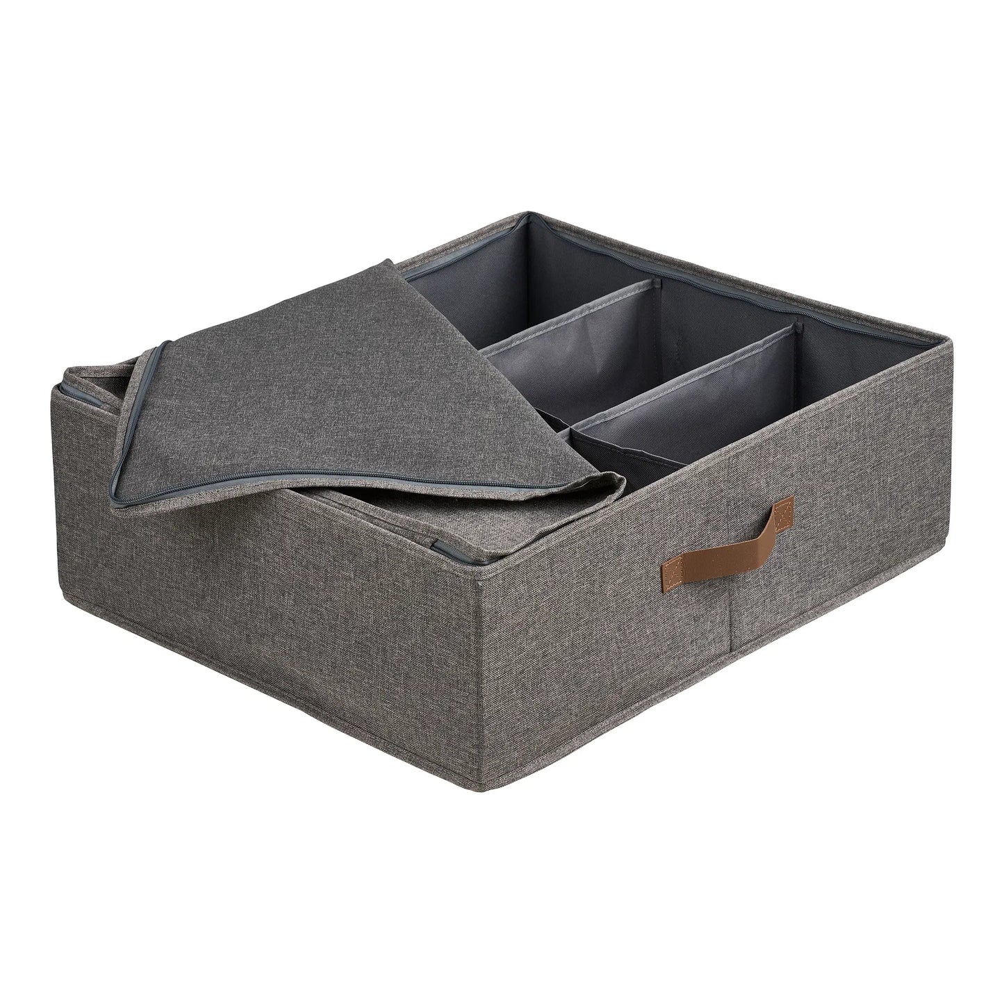 Luxusbetten24 Skandira Organizer mit Deckel, Grauer Farbe Design