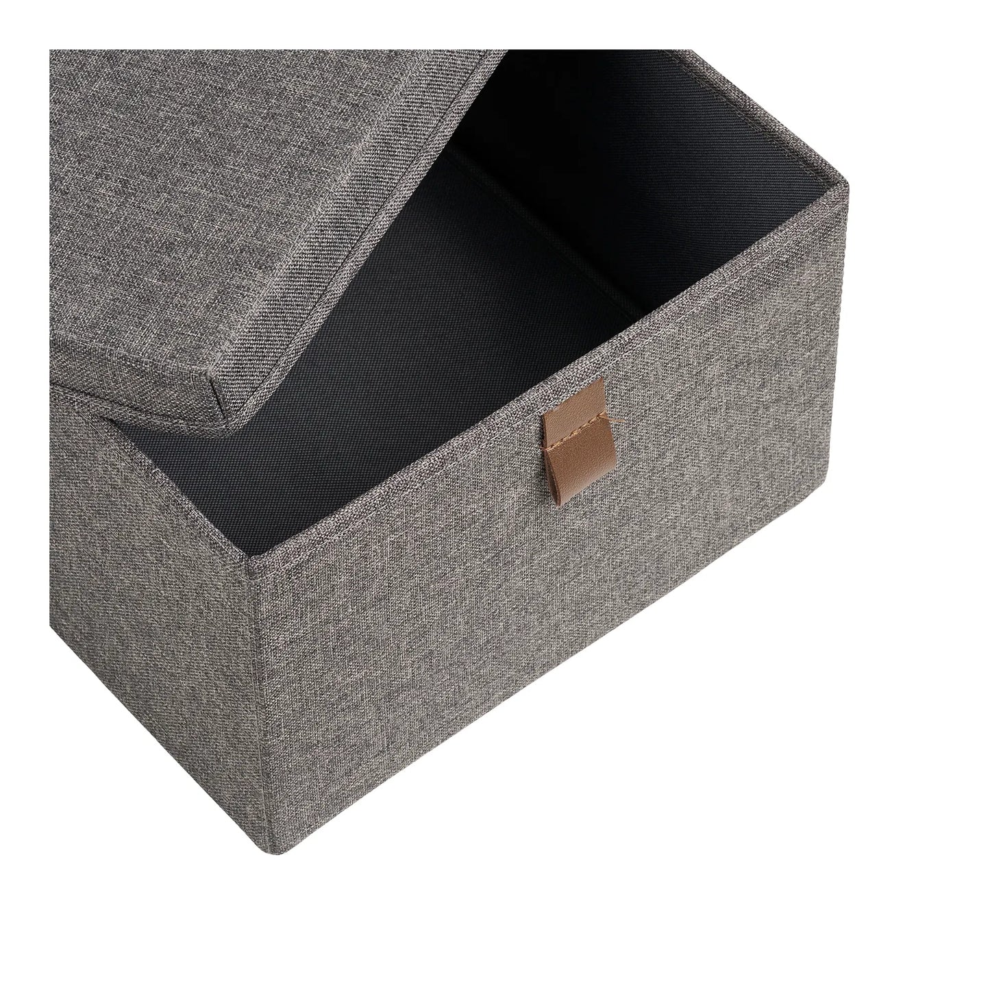Velmoria Aufbewahrungsbox mit Deckel Grau 3er Set