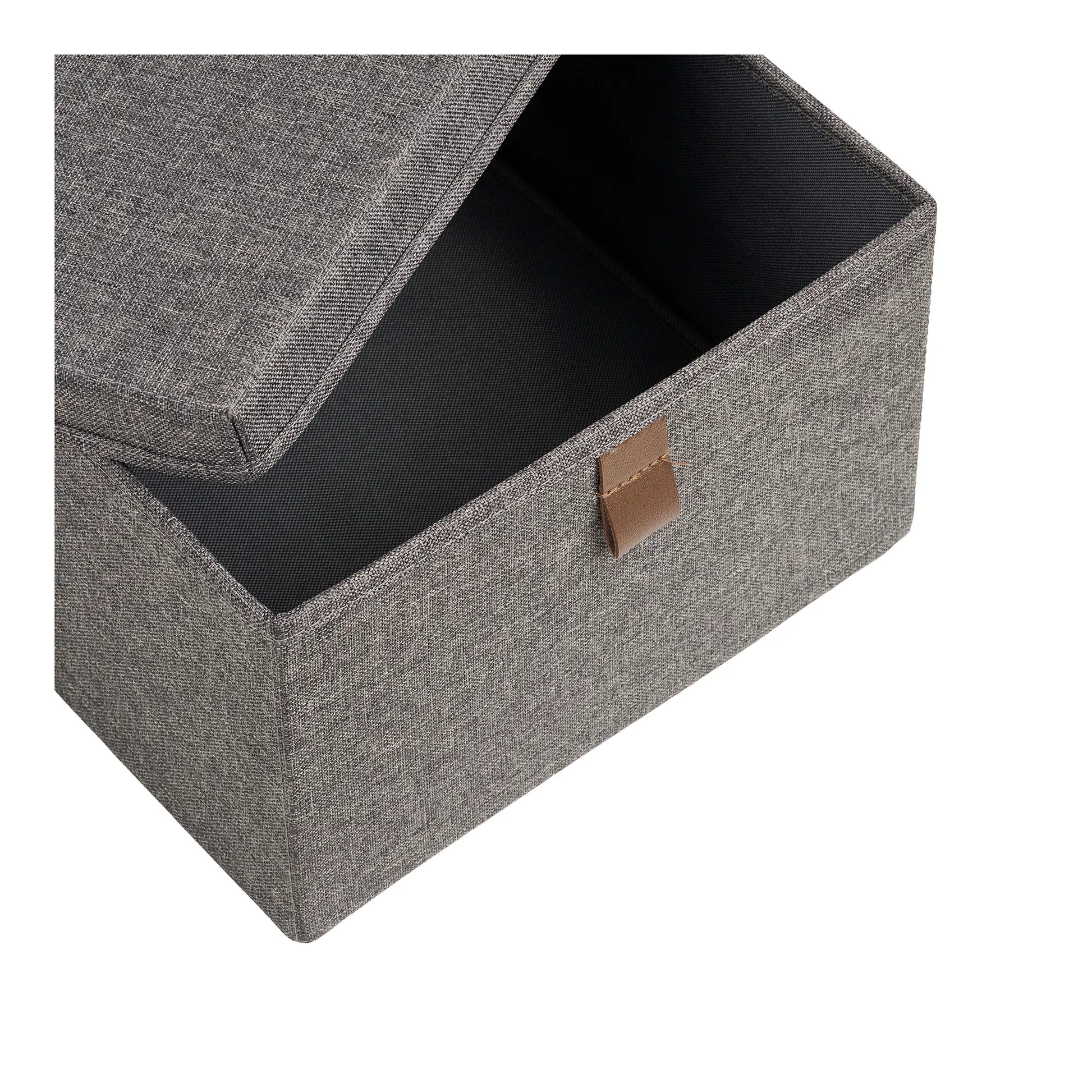 Velmoria Aufbewahrungsbox mit Deckel Grau 3er Set
