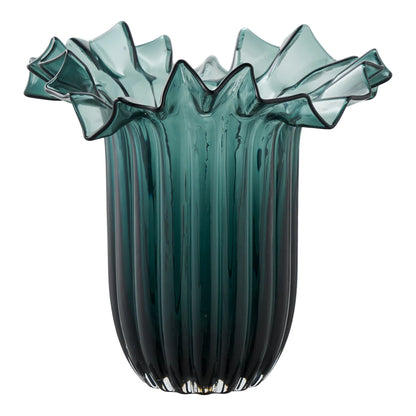 Vase Norelia – Edle Glasvase in Dunkelgrün