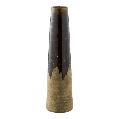 Vase Jorvane - edle Keramikvase in braun - groß