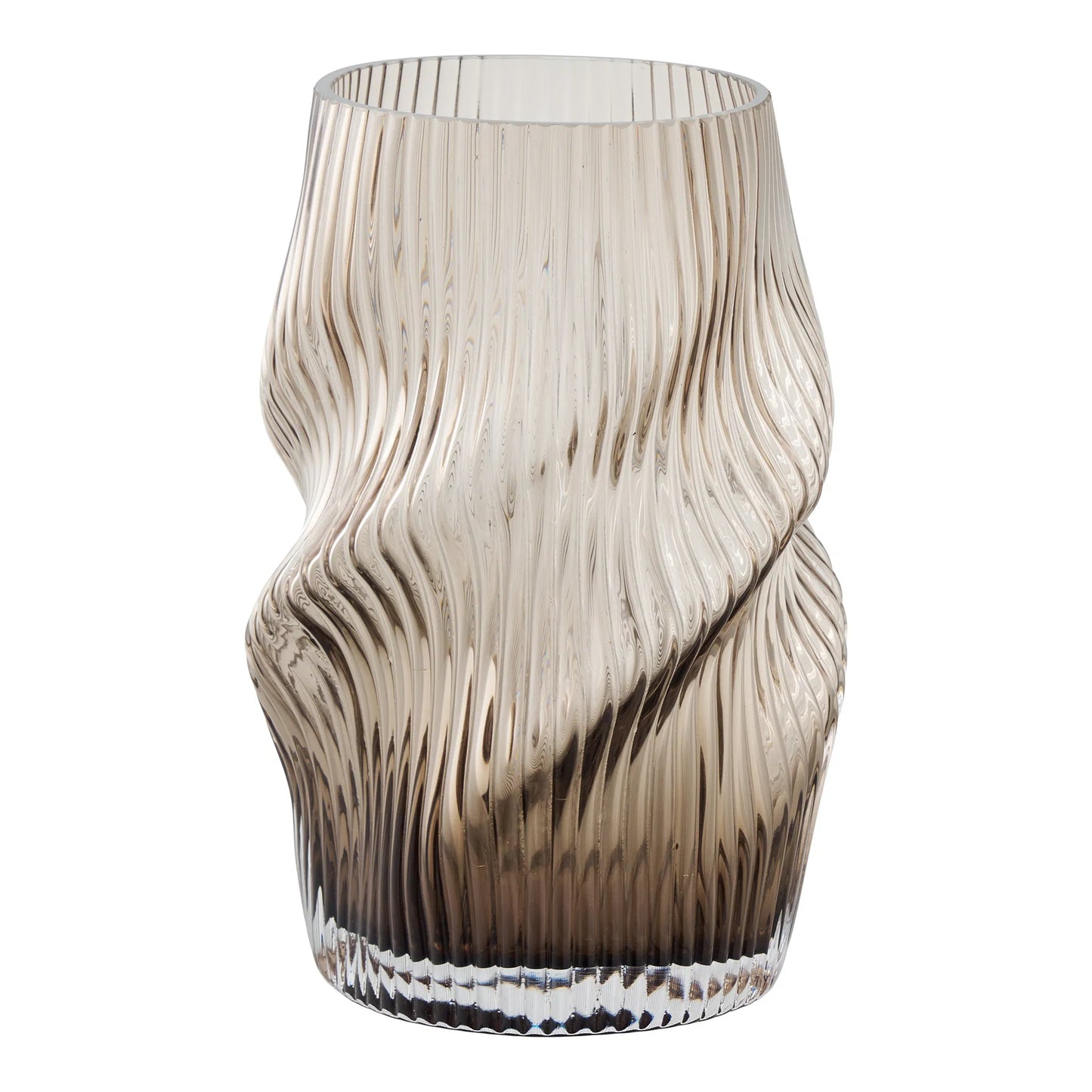 Vase Salmira - edle Glasvase in braun