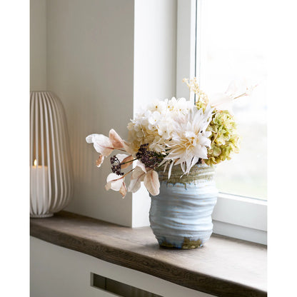 Luxusbetten24 Bravika Edle Keramikvase Mundgeblasen Hellblau Dekorativ Elegant