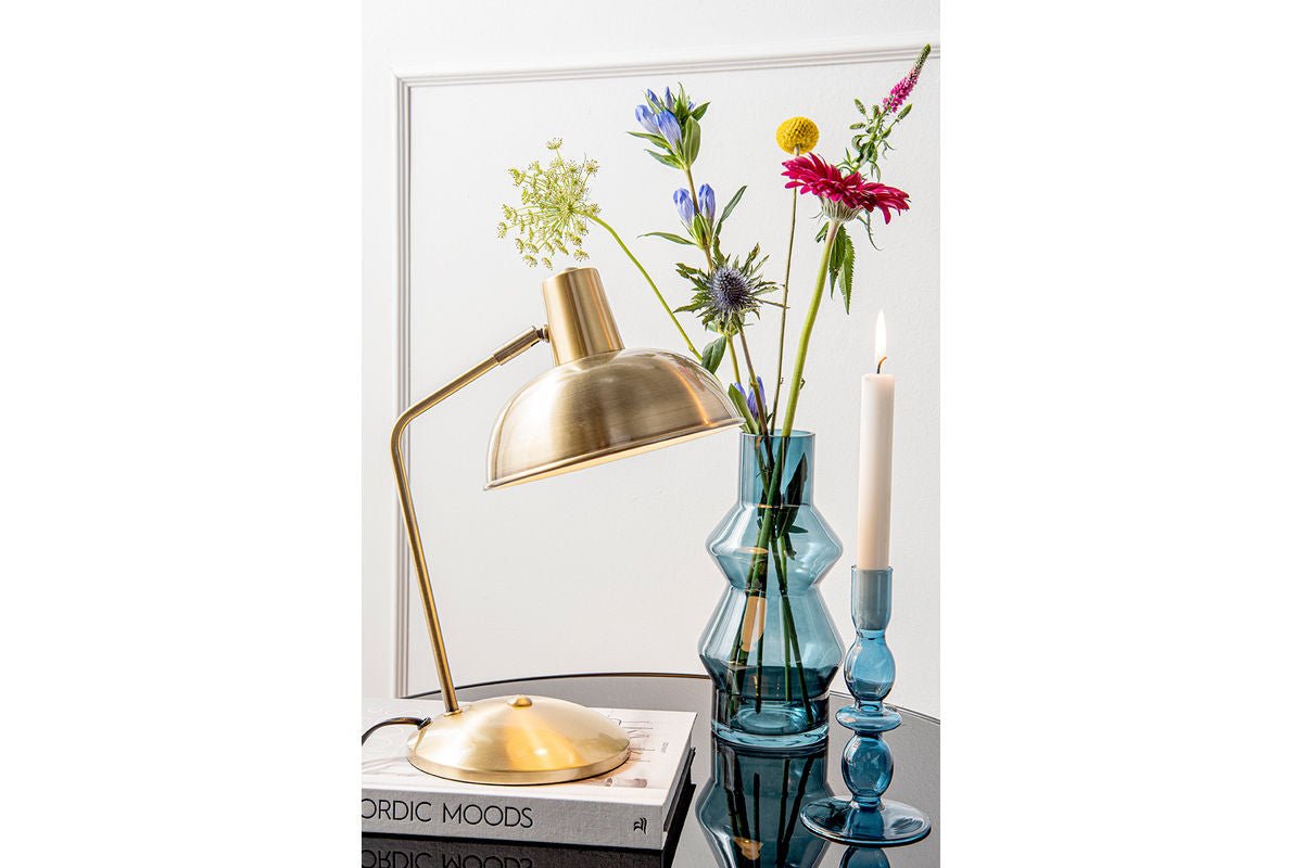 Oldschool Tischlampe – Gold Gebürstet, Klassischer Stil für Wohnzimmer