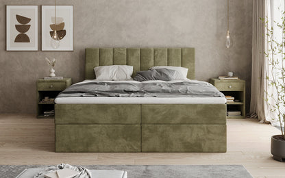 Luxusbetten24 Sofia Boxspringbett Cord mit Stauraum