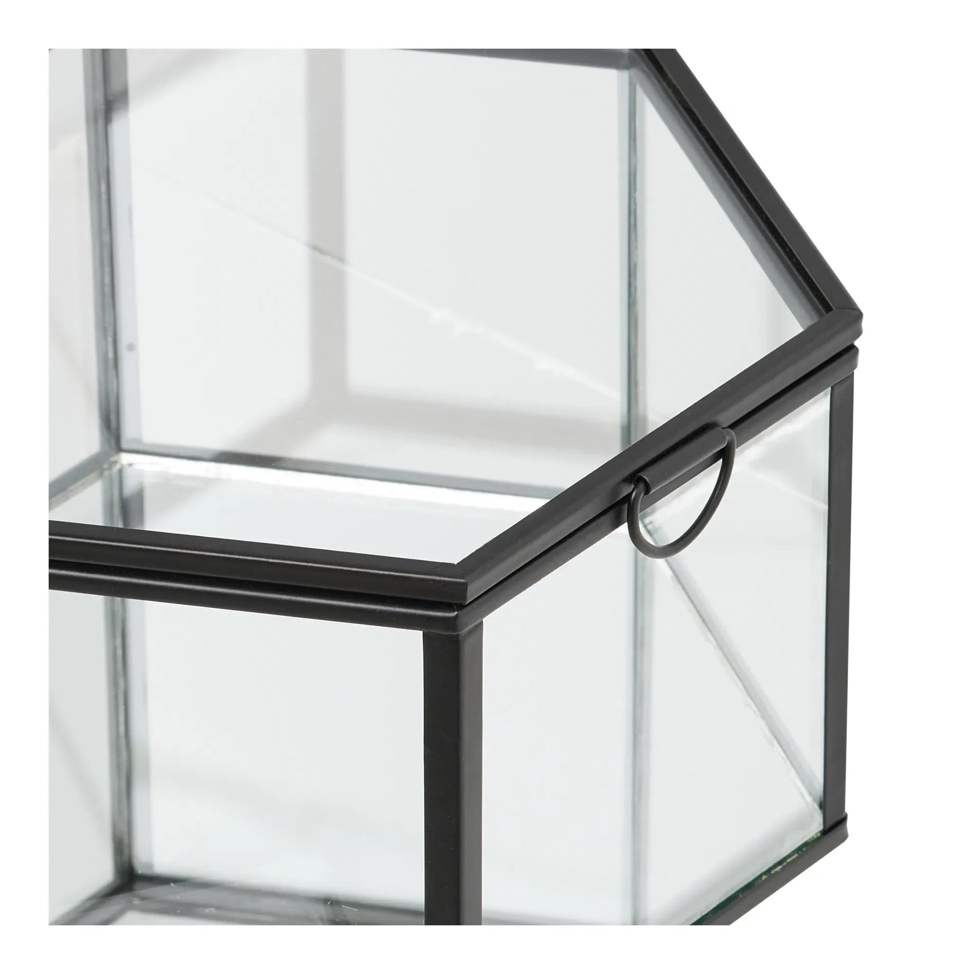Varnelle Aufbewahrungsbox Glas Metallrahmen 2er Set Schwarz
