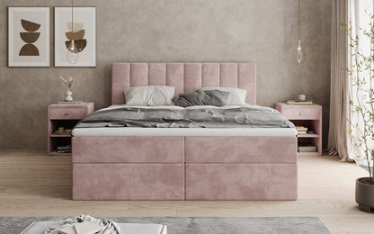 Luxusbetten24 Sofia Boxspringbett Cord mit Stauraum
