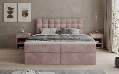 Boxspringbett Como in Cord mit Stauraum