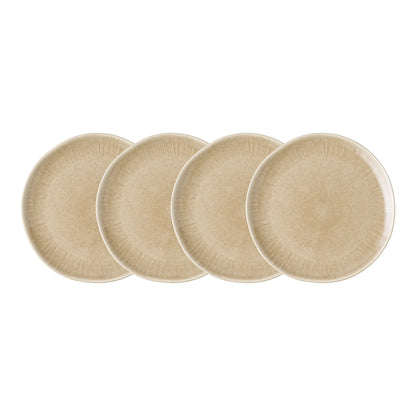 Teller Keldira – aus Steingut gefertigt in beige (4er Set)