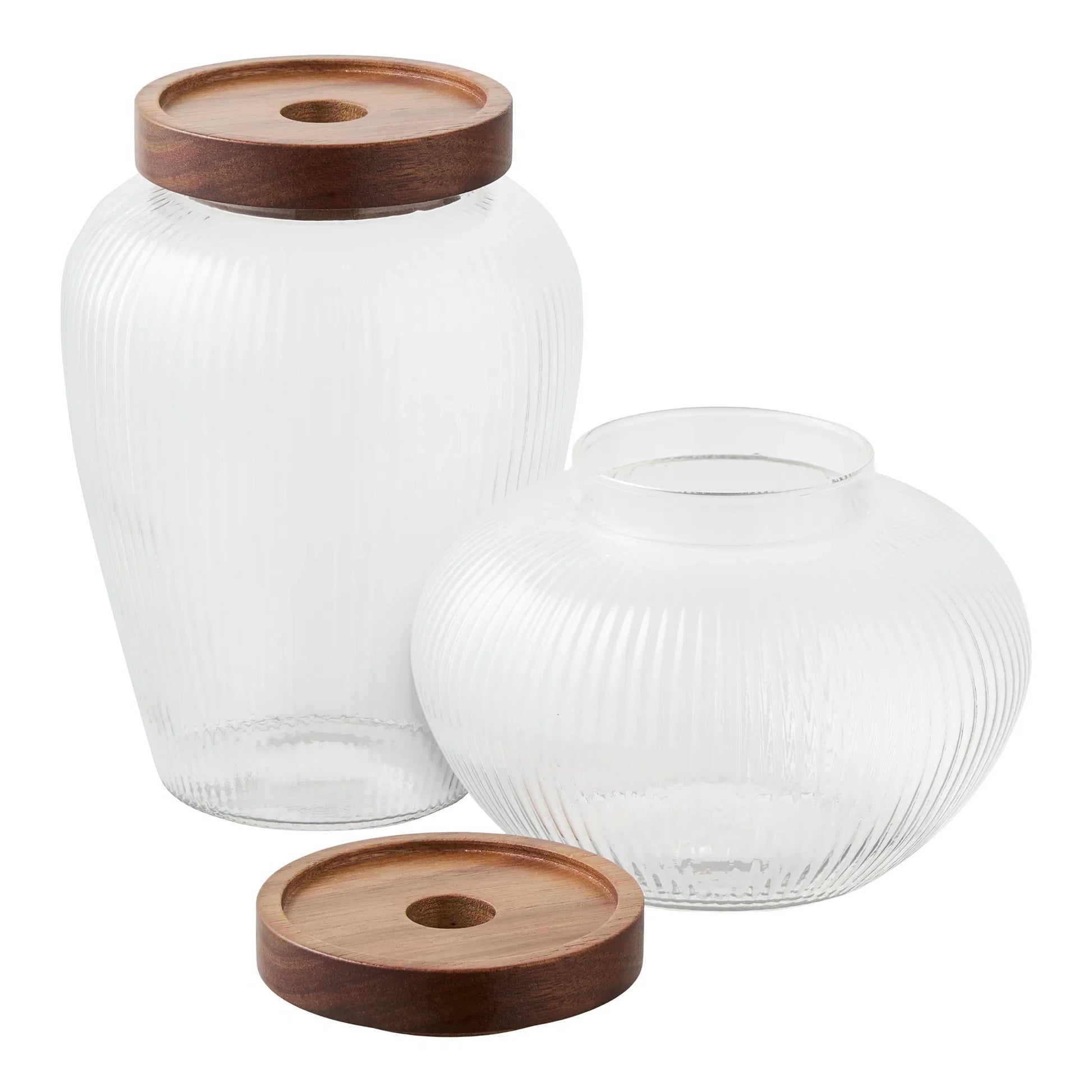 Luxusbetten24 Elvaria Aufbewahrungsdose aus Glas Braun 2er Set