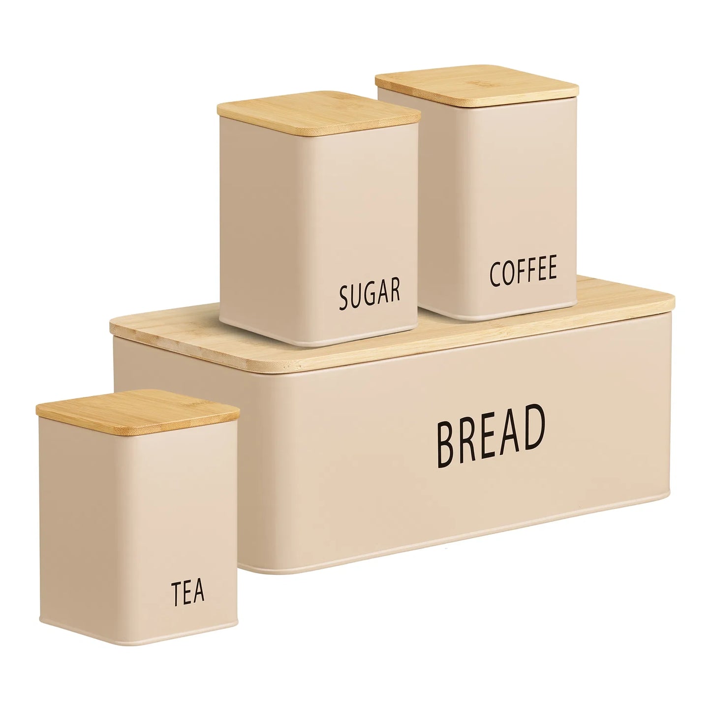 Brotbox Jorvella aus Metall mit Bambusdeckel 4er Set
