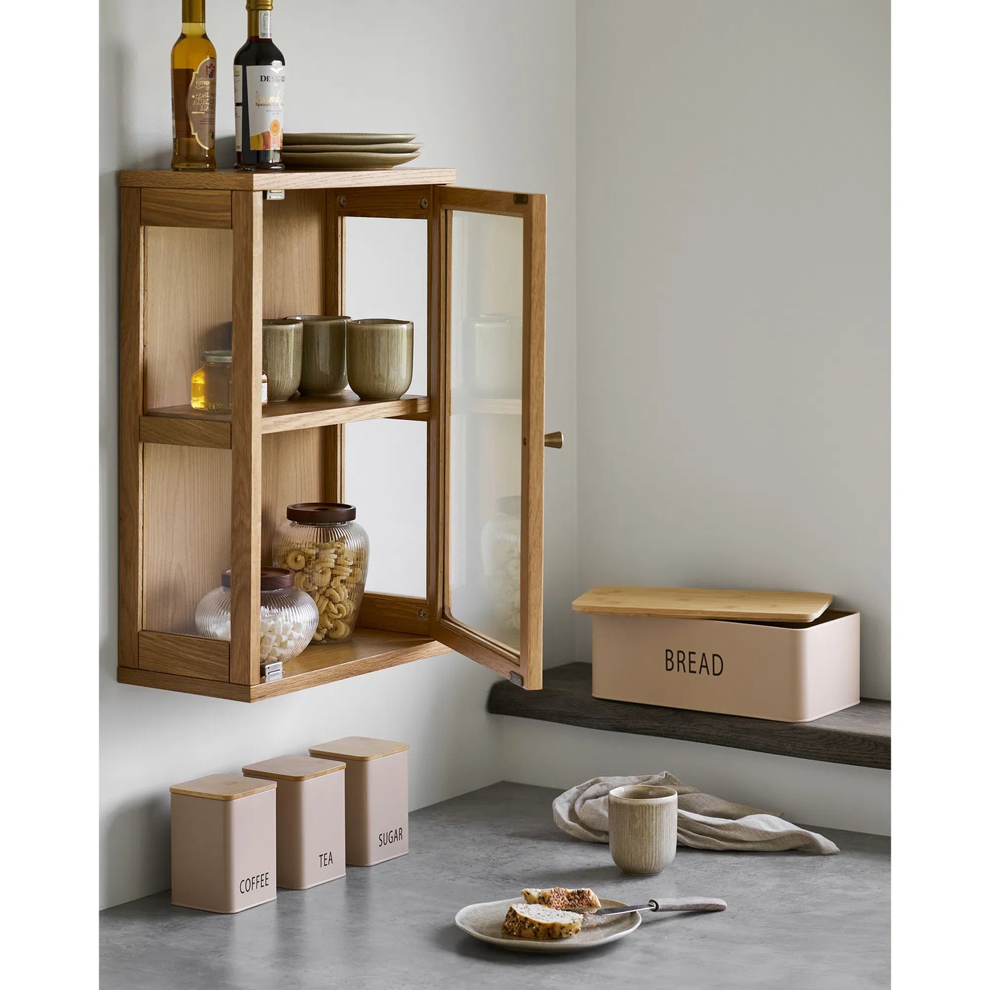 Brotbox Jorvella aus Metall mit Bambusdeckel 4er Set