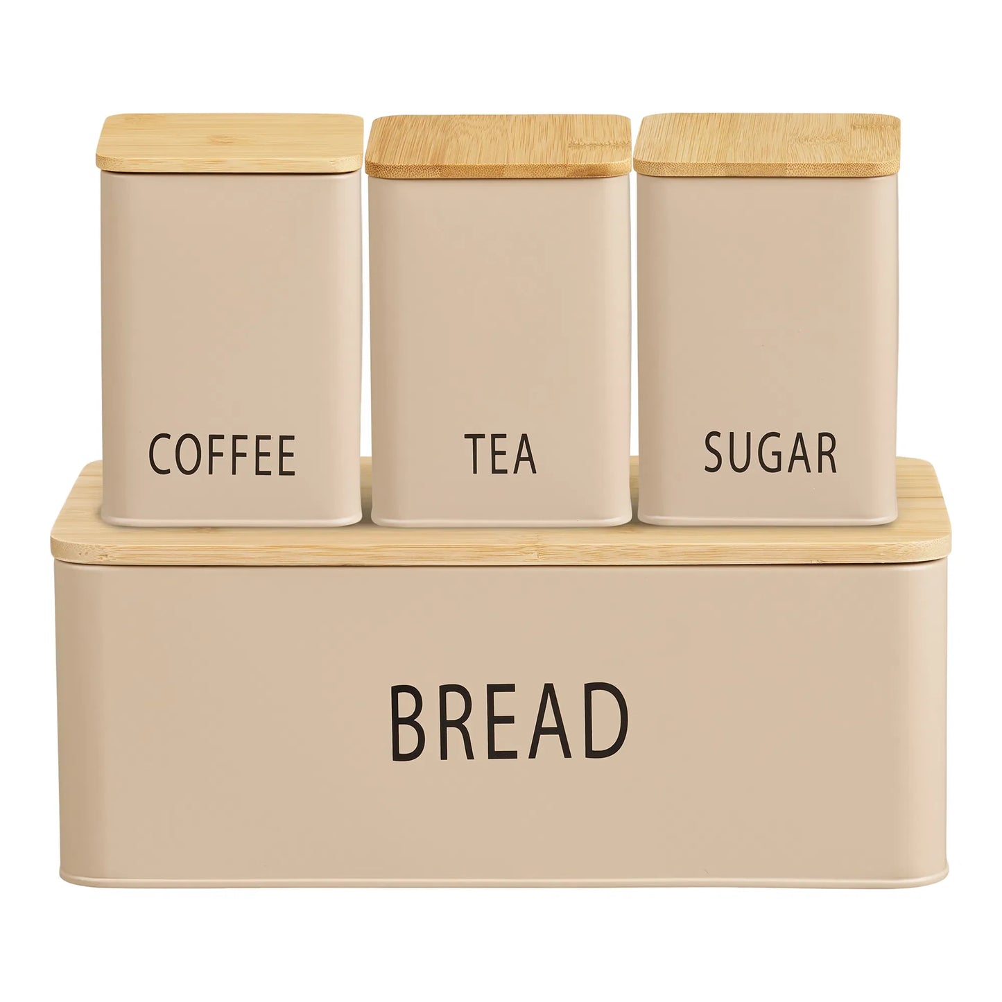 Brotbox Jorvella aus Metall mit Bambusdeckel 4er Set
