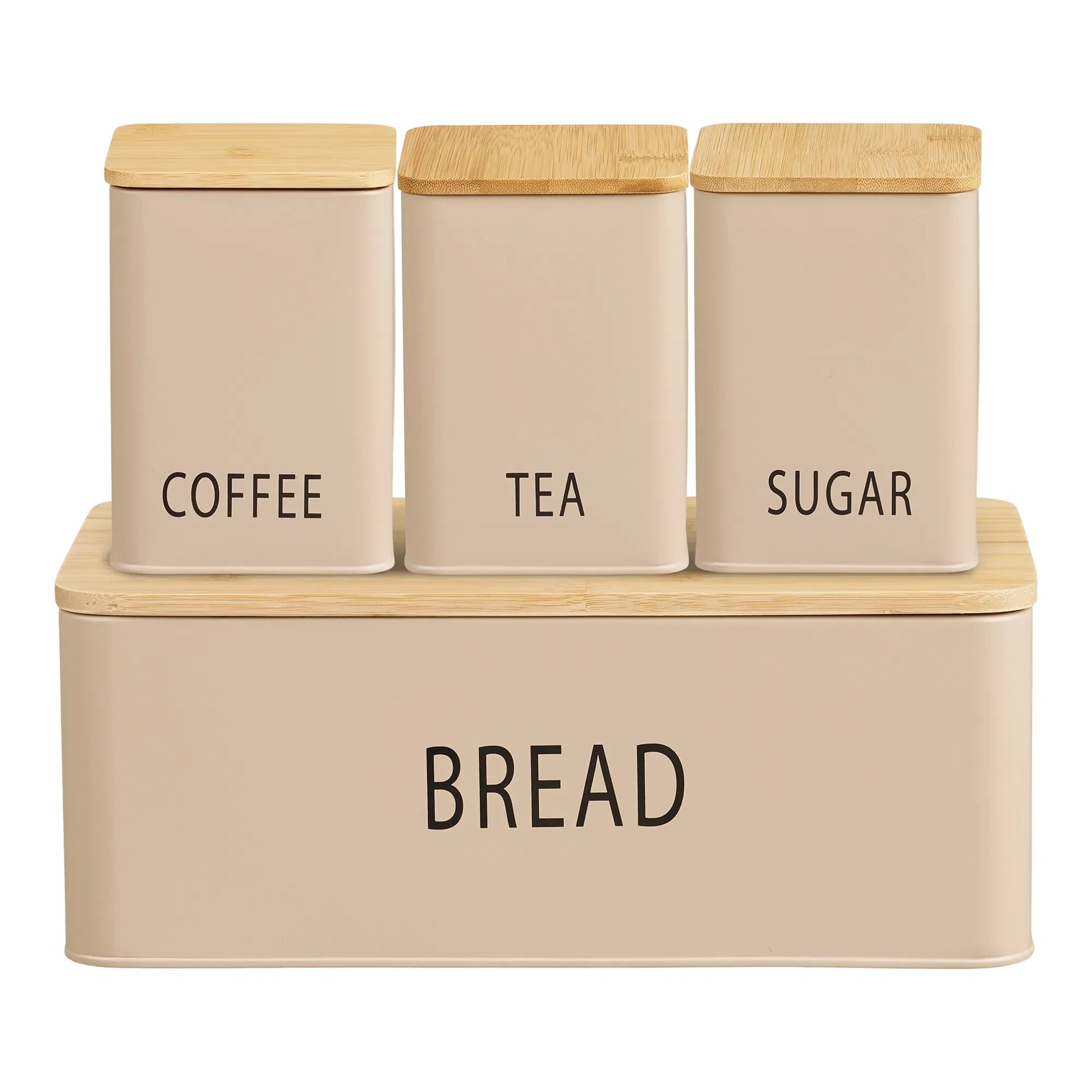 Brotbox Jorvella aus Metall mit Bambusdeckel 4er Set