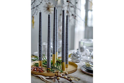 Luxusbetten24 Virela Adventskerzenhalter Metall Goldoptik 7‑teiliges Set Weihnachten