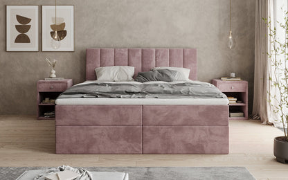 Luxusbetten24 Sofia Boxspringbett Cord mit Stauraum