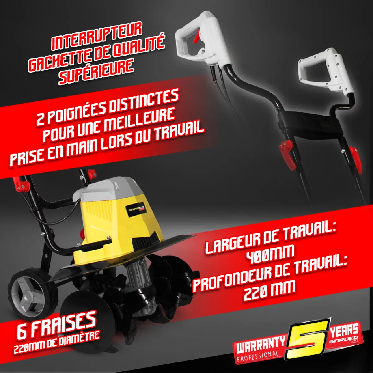Motobineuse Électrique Gardeo GMTBE1506W MKR00002853203