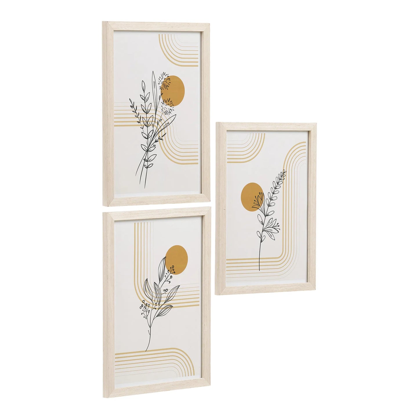 Luxusbetten24 Bilderrahmen Iskara 3er Set Natur Holz Dekor