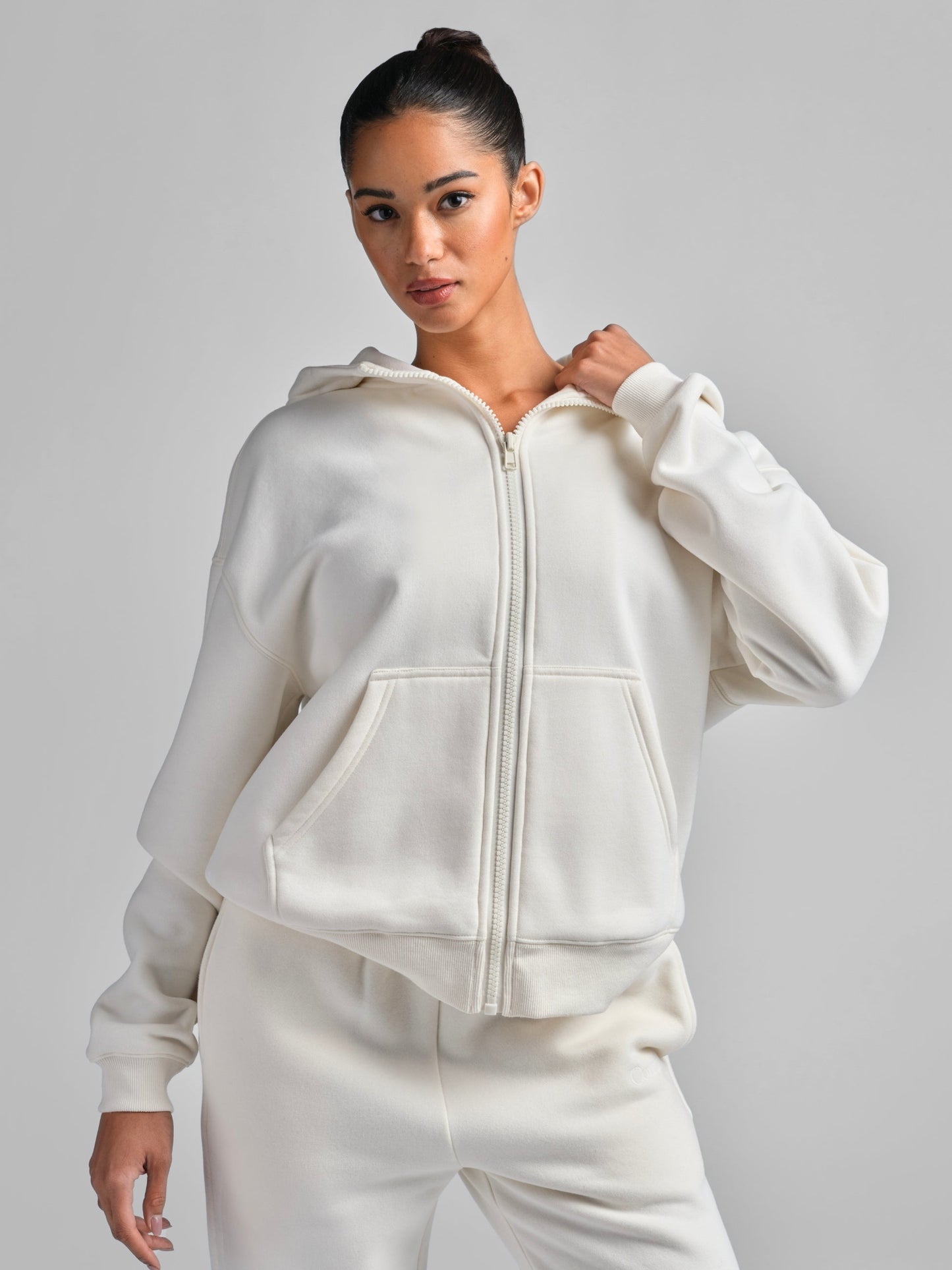 Comfrt Basic Crop Zip Hoodie CloudTouch