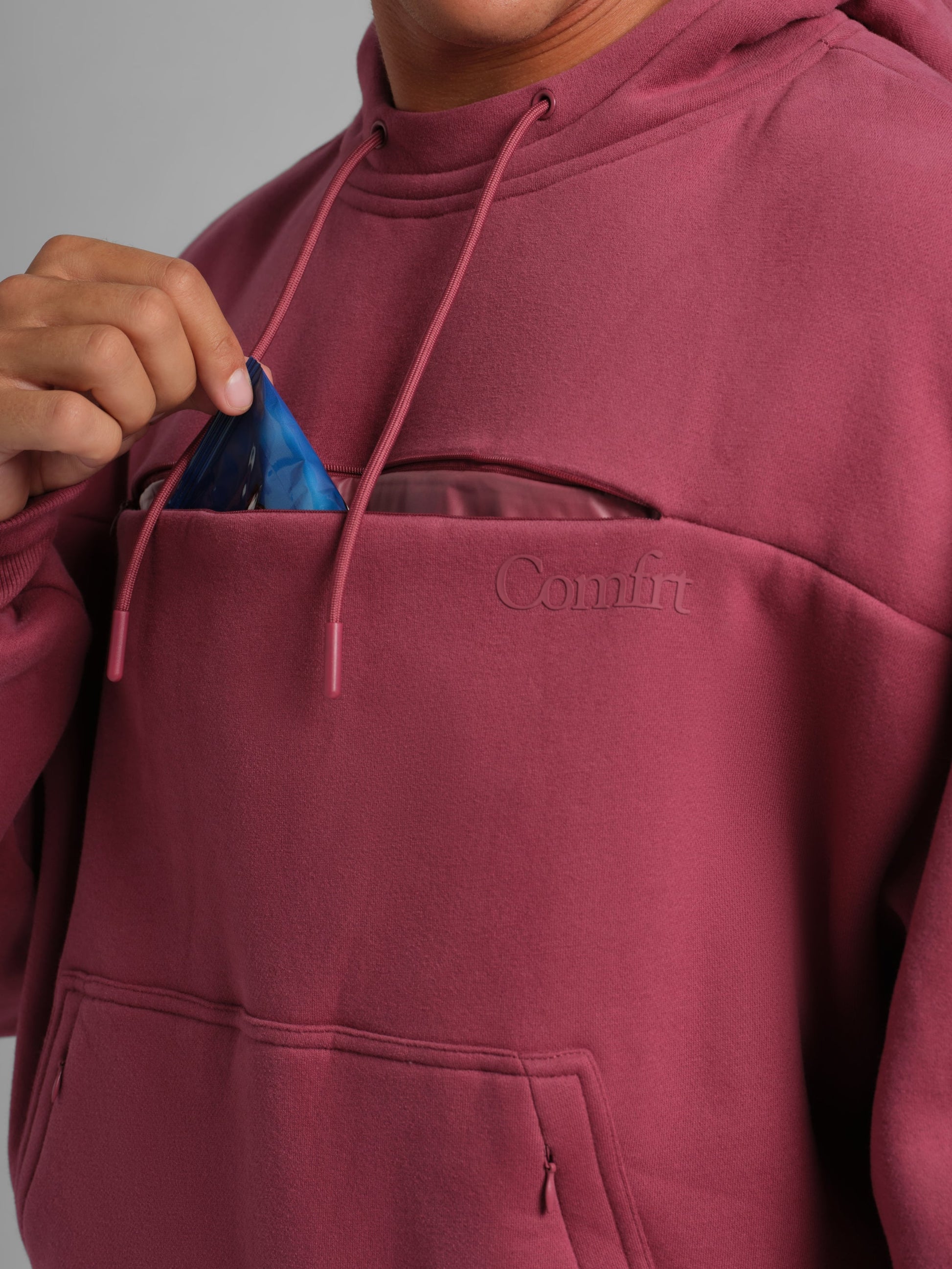 Comfrt Snak™ Hoodie Unisex Heavyweight Fleece mit 6 Snacktaschen