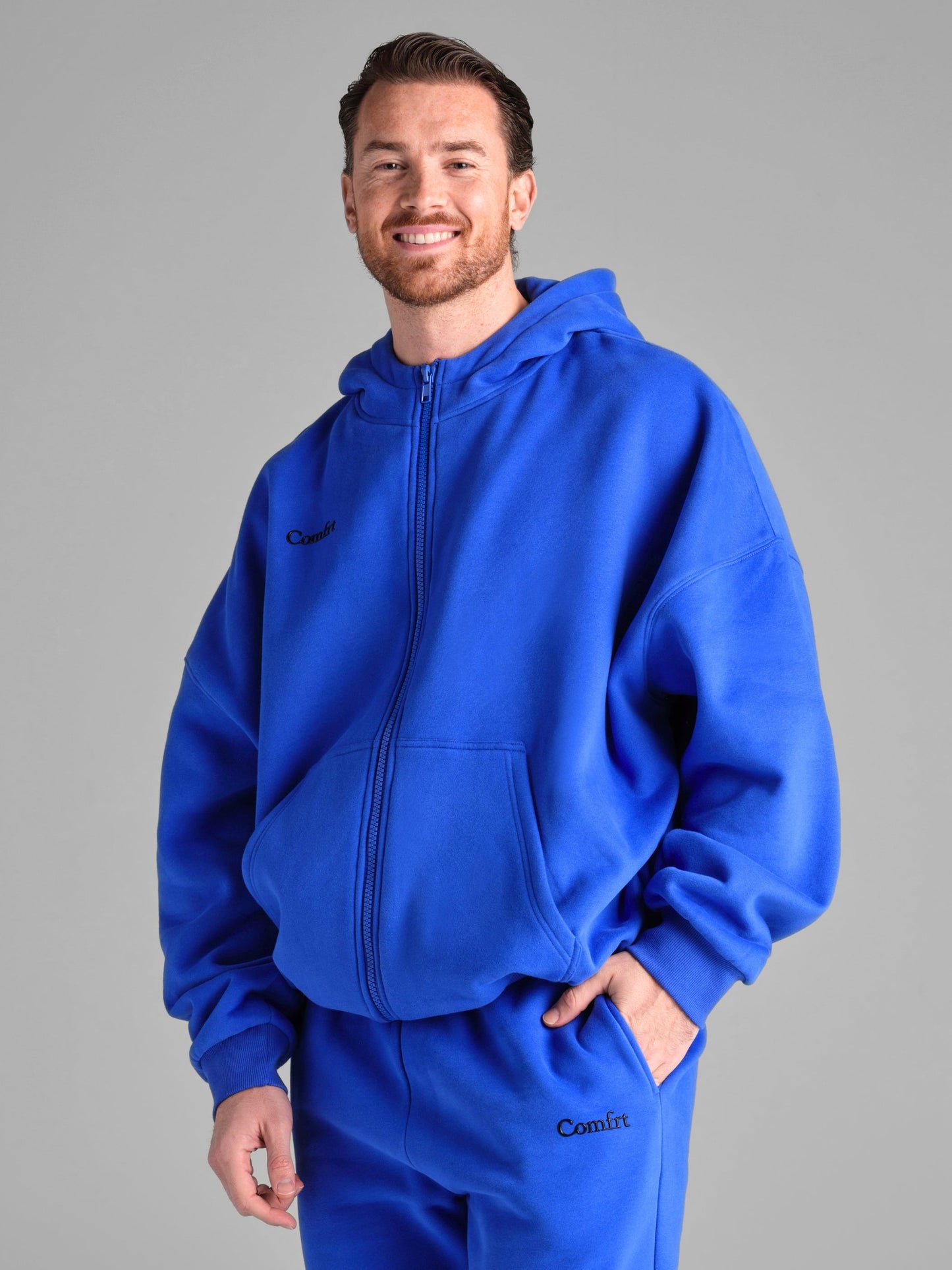 Comfrt Cloud Zip Hoodie Oversized Unisex Cotton Comfort