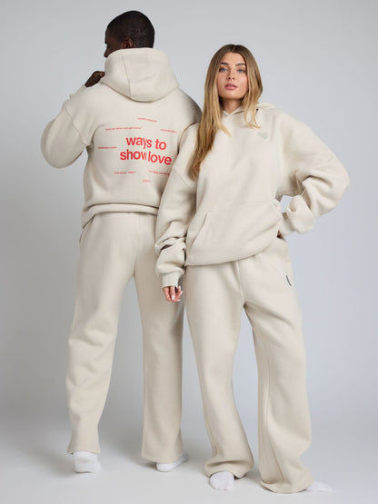 Comfrt Love Hoodie Unisex Baumwoll-Polyester Herz-Print Mehrfarbig Komfort