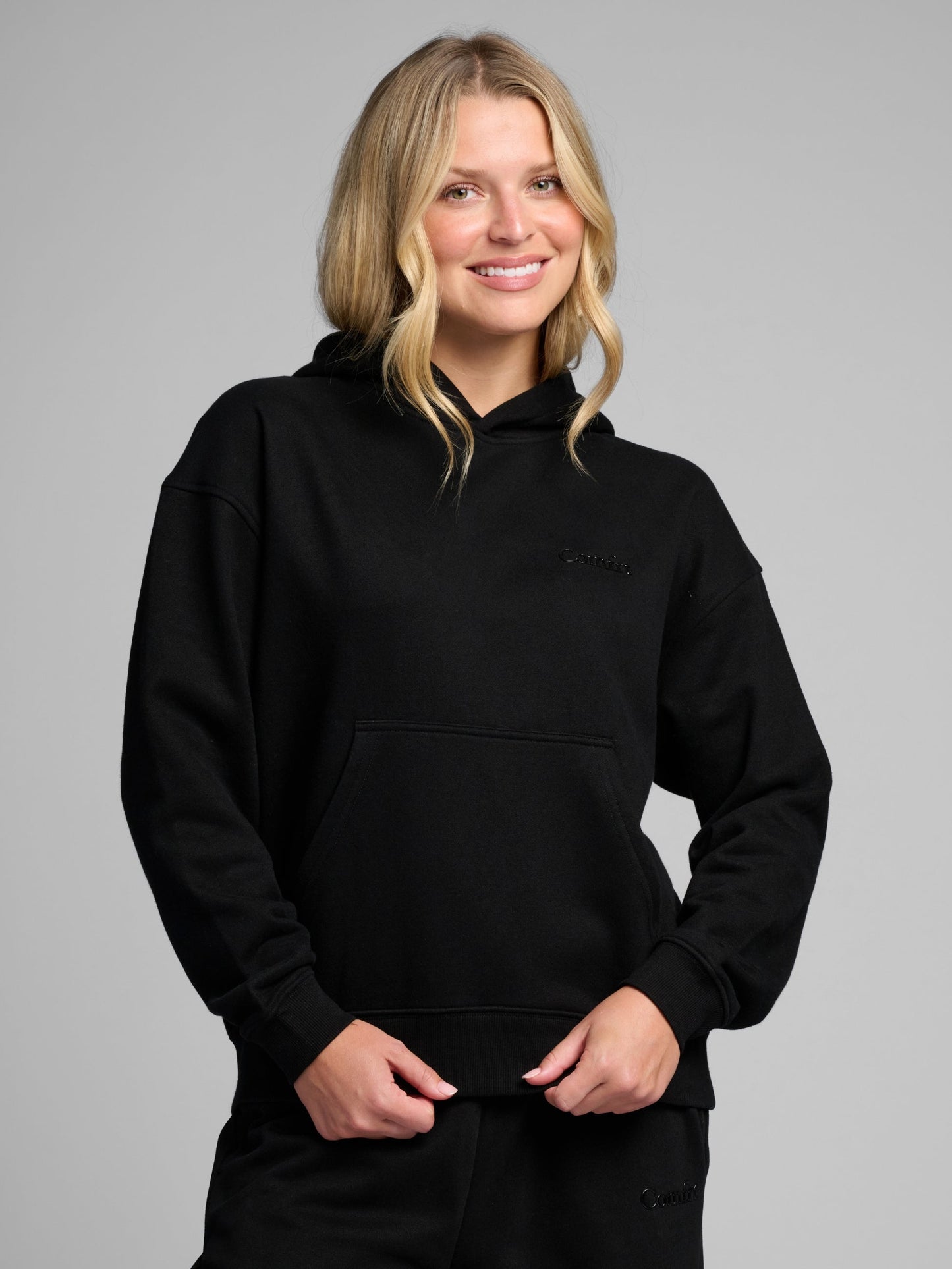 Comfrt Halo Leichtgewicht Crop Hoodie, Aqua Mist, Größe XS