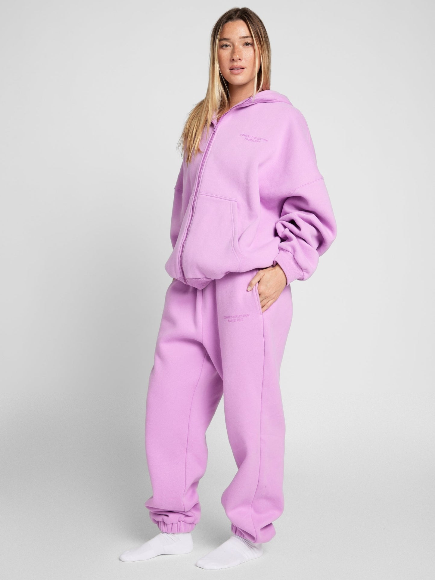 Comfrt Pastel Zip Hoodie CloudTouch Fleece