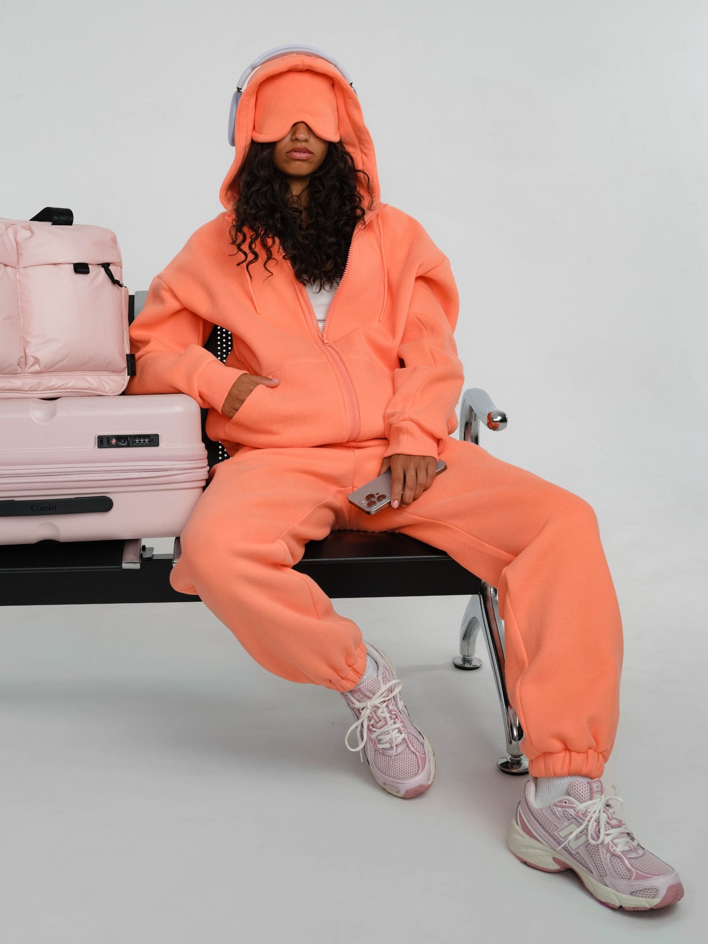 Comfrt Airplane Mode Travel Zip Hoodie Vollreißverschluss