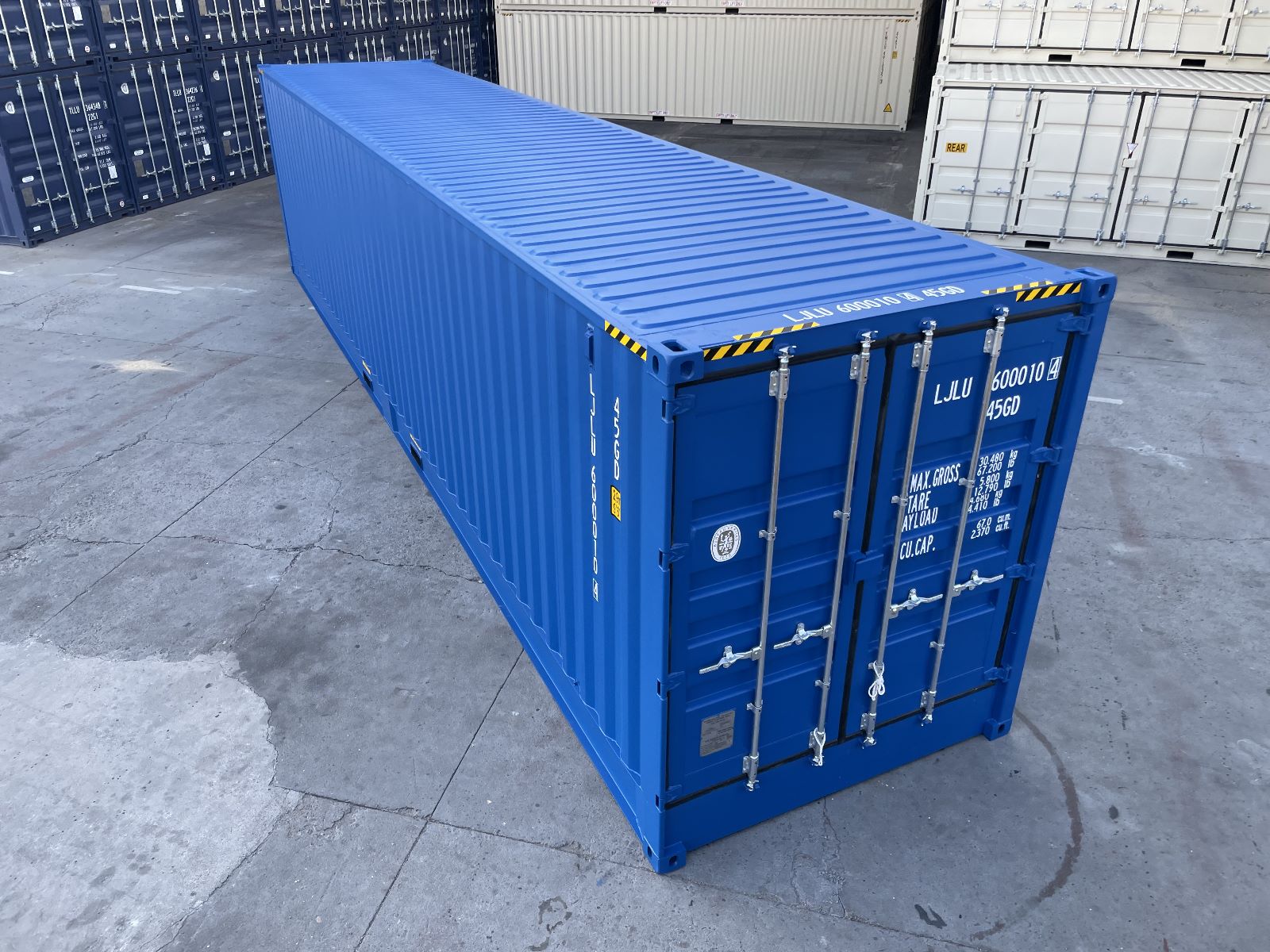 Contenedores Ejido Contenitore Marittimo 40’ Open Side Blu Lato Aperto