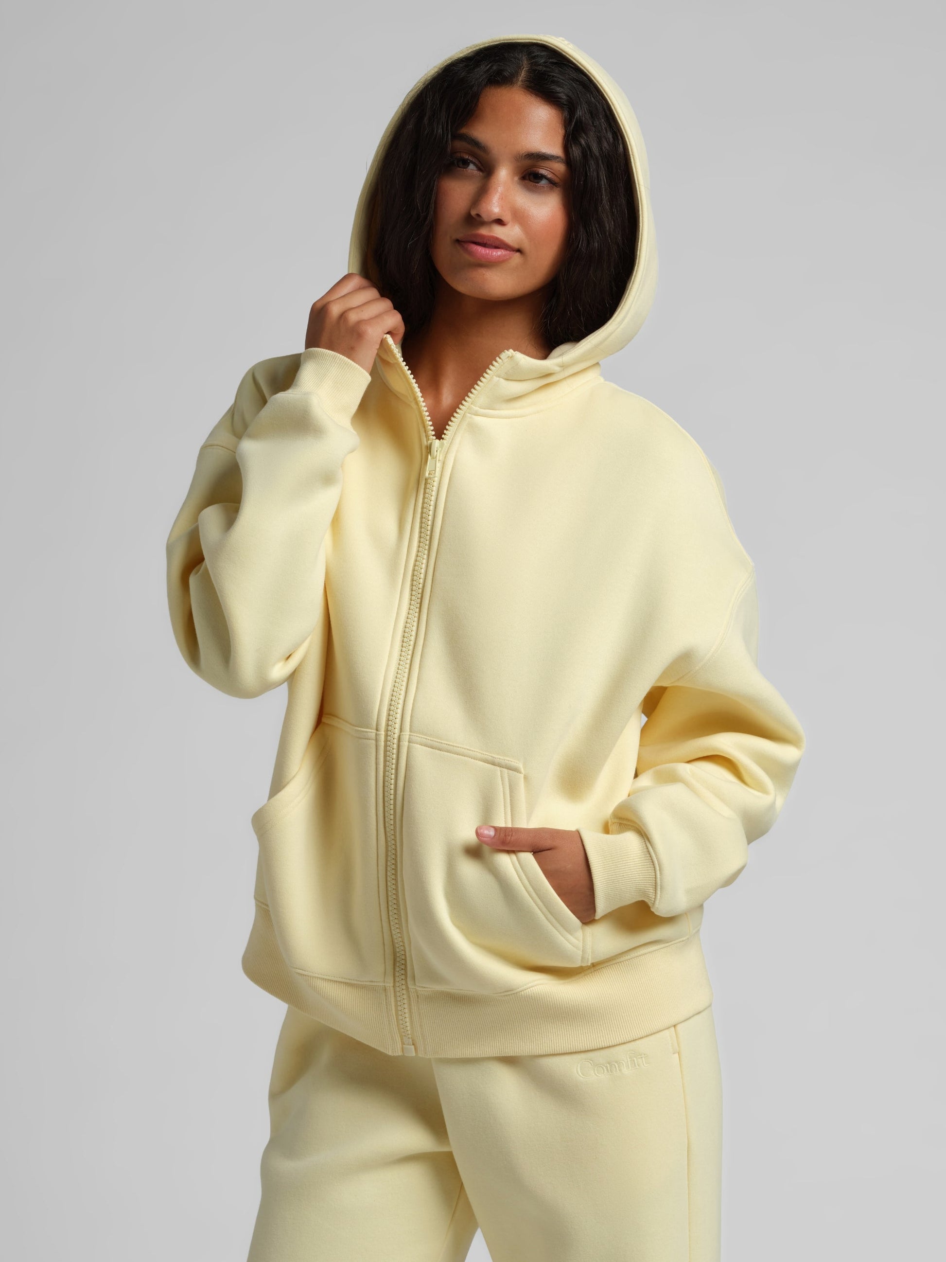 Comfrt Basic Crop Zip Hoodie CloudTouch