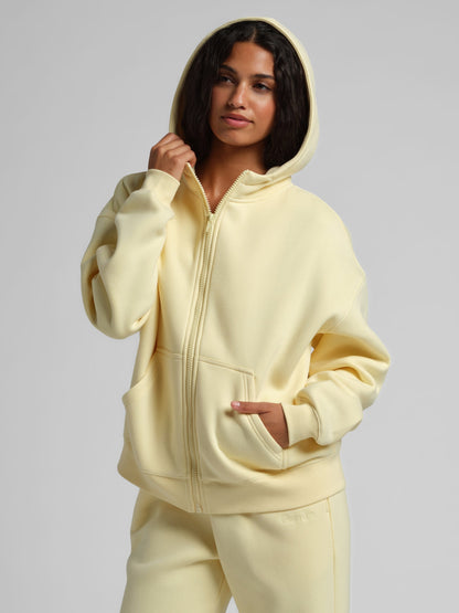 Comfrt Basic Crop Zip Hoodie CloudTouch