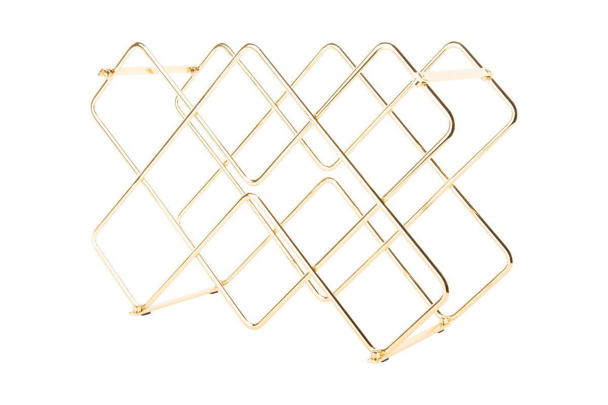 Luxusbetten24 Selio Weinregal aus Eisen Gold