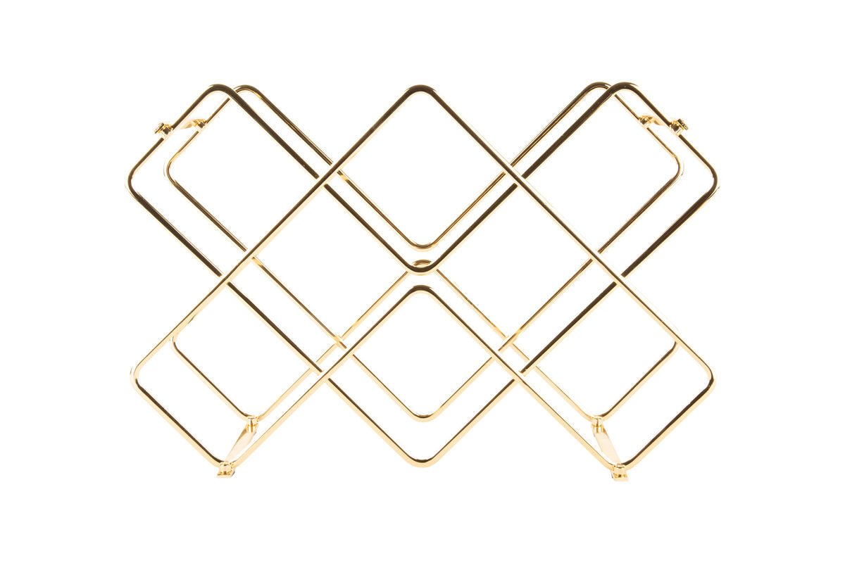 Luxusbetten24 Selio Weinregal aus Eisen Gold