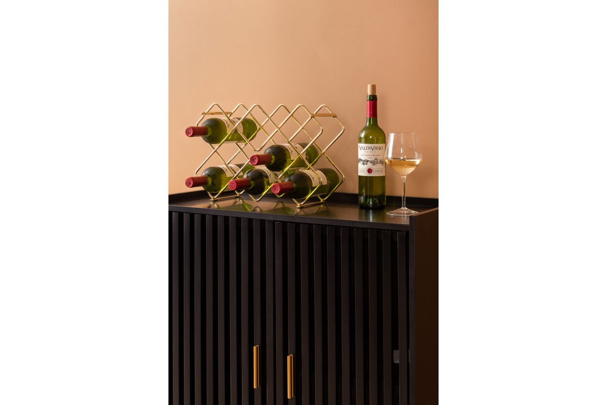 Luxusbetten24 Selio Weinregal aus Eisen Gold