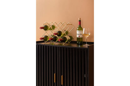 Luxusbetten24 Selio Weinregal aus Eisen Gold