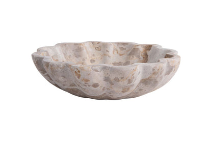 Luxusbetten24 Ovano Schale Marmor Braun Blumenförmig