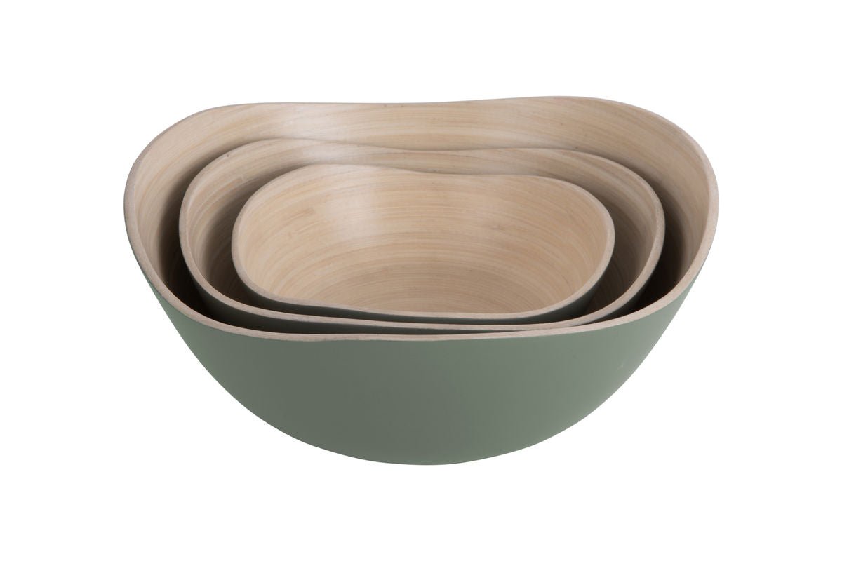 Luxusbetten24 Clarioné Schale aus Bamboo 3er Set Waldgrün