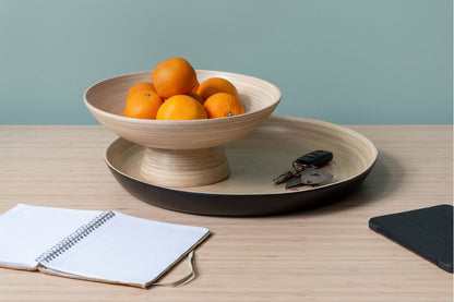 Luxusbetten24 Obstschale Miko Natürliches Bambusdesign für Küche & Tisch