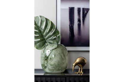 Luxusbetten24 Kiwi Bird Statue aus Metall in Goldoptik