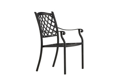 Luxusbetten24 Auri Aluminium Gartenstuhl Set 4er Schwarz Schlicht